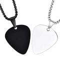2 Pcs Guitar Pick Pendant Necklace Jewelry Romantic Gifts Stainless Steel Necklaces Miss