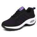 Women's Sneakers Running Shoes Athletic Non-slip Cushioning Breathable Lightweight Soft Running Jogging Rubber Knit Spring Fall Black Dark Purple Dark Navy Purple