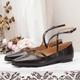 Women's Flats Ballerina Handmade Shoes Vintage Shoes Wedding Party Flat Heel Elegant Vintage Leather Cross Strap Black Brown