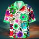 Blumenmuster Modisch Designer Brautkleider schlicht Herren Hemd Hawaiihemd Sommerhemd Grafik-Shirt Outdoor Strasse Normal Sommer Frühling Kubanisches Halsband Blau Purpur Grün S M L Hemd