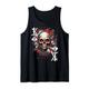 Funny Poker Player Apparel ::: Gray Red Cards Skull Tank Top