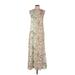 MNG Casual Dress - Slip dress: Ivory Floral Motif Dresses - Women's Size 8