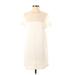 Lulus Casual Dress - Mini High Neck Short sleeves: Ivory Solid Dresses - Women's Size Small