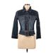 University T Denim Jacket: Short Blue Print Jackets & Outerwear - Women's Size Medium