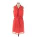 Charming Charlie Casual Dress - Mini Collared Sleeveless: Orange Print Dresses - Women's Size Medium