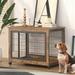 Royard Oaktree Furniture Style Dog Crate with 3 Doors and Lift Top 38.5 Dog Crate End Table with Wheels Wooden Dog Kennel Indoor Decorative Dog House for Large/Medium/Small Dog Rustic Brown