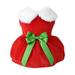 Santa Dog Christmas Outfit Thermal Holiday Puppy Dress Pet Clothes Girl Dog Outfits for Medium Dogs