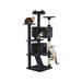 70in Multi-Level Cat Tree Tower with Condo Standing Cat Furniture with Scratching Posts & Dangling Ball Cats Activity Center for Indoor Cats Kittens Pet Black