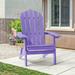 CHYVARY 1 Pcs Folding Adirondack Chair Patio Outdoors Weather Resistant Plastic Fire Pit Chair for Lawn and Backyard Purple