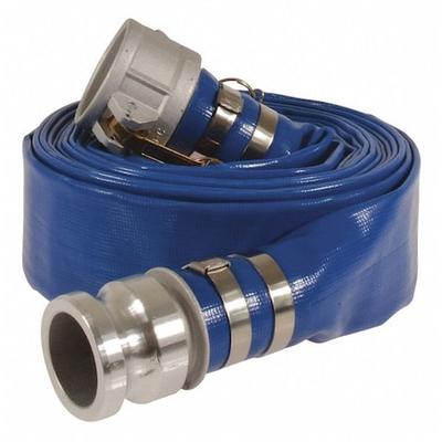 ZORO SELECT 45DU01 4" ID x 50 ft PVC Water Discharge Hose 70 PSI BL