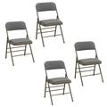 CYCLONE SOUND Pack of 2 and 4 (Fabric/Vinyl) Steel Frame Metal Foam Padded Folding Chairs (Black Gray White)