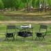 HQZX Set of 3 Folding Outdoor Aluminium Table and Chairs Set for Camping Picnics Patio Green