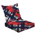 2-Piece Deep Seating Cushion Set Abstract seamless pattern for girls boys clothes Creative Outdoor Chair Solid Rectangle Patio Cushion Set