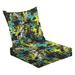 2-Piece Deep Seating Cushion Set Seamless squares Chaotic Spot Outdoor Chair Solid Rectangle Patio Cushion Set