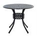 Round Metal 33-inch Outdoor Patio Table in Black Cast Aluminum