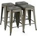 30 Inches Metal Bar Stools High Backless Stools Bar Height Stools Patio Furniture Indoor/Outdoor Stackable Kitchen Stools Dining Chair Set of 4