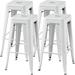 30 Inches Metal Bar Stools High Backless Stools Bar Height Stools Patio Furniture Indoor/Outdoor Stackable Kitchen Stools Dining Chair Set of 4