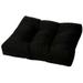 Tufted Ottoman Cushion | 21 x 17 x 4 | HElectQRIN | Indoor/Outdoor | Sunbrella Black (5408-0000)