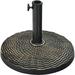 22 LBS Patio Umbrella Base Round Outdoor Umbrella Stand W/Adjustable Knob Rattan Pattern All-Weather Umbrella Base Holder for Poolside Yard Street