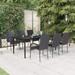 7 Piece Patio Dining Set Black Outdoor Furniture Sets Outdoor Patio Set Backyard Furniture Suitable for Balcony Deck Patio