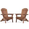 Wooden Outdoor Folding MMTX Chair Set of 2 Wood Lounge Patio Chair for Garden Garden Lawn Backyard Deck Pool Side Fire Pit Half Assembled