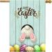 Happy Easter Eggs Bunny Tail House Flag 28 x 40 Double Sided Easter Day Garden Yard Flags Welcome Spring Outdoor Indoor Banner for Party Home Decorations