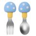 Mushroom Silicone Baby Spoon Fork Feeding Set