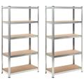 Andoer parcel 2 Pcs 17.7 X 70.9 2 Piece 5-layer Steel And Wood Silver Steel 5-layer Heavy-duty Shelves Laundry 35.4 X Piece 5-layer Steel 35.4 X 17.7 Heavy-duty Shelves 2 X 17.7 X (l X W Inches (l X