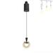 FSLiving Adjustable Height Track Pendnat Light H-Type Retractable Lift Track Pendnat Light Warm White 5W Indoor Island Light Adjustable Wire Lamp Glossy Black - 1 Light