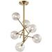 Lighting Modern Globe Bubble Chandelier 6-Light Clear Glass Ball Sputnik Chandelier Pendant Light Mid Century Gold Kitchen Island Pendant Lighting Adjustable Pendant Light