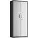 SPBOOMlife Garage Cabinet Metal Cabinet with Doors and Shelves Office Cabinet for Home Office Garage and Utility Room Silver and Black UOMC015S01