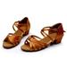 Ecqkame Women s Middle Heels Shoes Clearance Women Fashion Dancing Rumba Waltz Prom Ballroom Latin Dance Shoes Sandals Brown 35