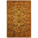 SAFAVIEH Antiquity Carmella Floral Bordered Wool Area Rug Olive/Gold 4 x 6