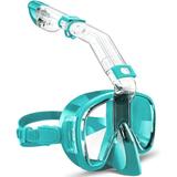 Snorkel Mask Snorkeling Gear for Adults Kids Leak-Proof Anti-Fog Foldable Snorkel Gear with Dry Top System Diving Mask with Camera Mount Professional Scuba Mask Set for Men Women Kids