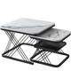 Ensemble de 2 tables basses empilables modernes avec cadre en métal noir, table à encastrer carrée