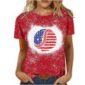 Dagegui Under $15 Womens American Flag Summer Plus Size Top 4th of July Tshirts for Women USA Flag Patriotic Shirts Cute Stars Stripes Graphic Tees Baseball Gift Tees M