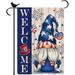 RooRuns 4th of July Three Gnomes in Truck Seasonal Garden Flag Independence Day Memorial Day Patriotic God Bless American Star and Strip Floral Welcome Garden Flag for Home Outdoor Lawn