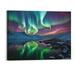 Shiartex Northern Lights Posters Northern Lights Pictures Canvas Wall Art Aurora Borealis Over Lake in Norway Wall Art Paintings Canvas Wall Decor Home Decor Living Room Decor Aesthetic 20x16 Inch