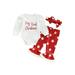 aturustex Christmas Outfit for Baby Girls: Romper Santa Claus Pants and Headband