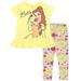 Disney Princess Belle Floral Toddler Girls Peplum T-Shirt and Capri Leggings Outfit Set Belle Yellow 2T