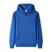 Amtdh Men s Drawstring Sweatshirts Clearance Solid Color Lightweight Casual Blouses Guys Cool Clothes 2023 Long Sleeve Hooded Neck Soft Fitting Daily Basic Hoodies for Men Blue XXL