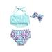 Toddler Baby Girls 3Pcs Bikini Halter Tassel Tops + Bikini Bottom + Headband Set Swimsuits Beachwear