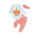 wybzd Adorable Halloween Outfit for Baby Girls: Romper Pumpkin Pants and Headband