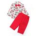 Toddler Boy Christmas Outfit Xmas Child Toddler Kids Baby Boys Cartoon Long Sleeve Shirt Solid Pants Trousers Christmas Outfit Set 2Pcs Clothes Toddler Boy Christmas Outfit 3T