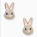 Kate Spade Jewelry | New Sterling Silver Plated Rabbit Studs | Color: Silver/White | Size: Os