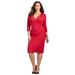 Plus Size Women's Curvy Collection Wrap Dress by Catherines in Classic Red (Size 2X)