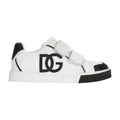 Dolce & Gabbana, Kids, male, White, 32 EU, White Flat Shoes with Logo Detail