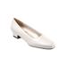 Extra Wide Width Women's Doris Leather Pump by Trotters® in White Pearl Leather (Size 8 1/2 WW)