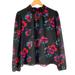 J. Crew Tops | J. Crew Women's Smocked Mock Neck Floral Blouse Size M Black Fuchsia Long Sleeve | Color: Black/Pink | Size: M