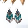 Anthropologie Jewelry | Boho Statement Earrings S323 | Color: Blue/Silver | Size: Os